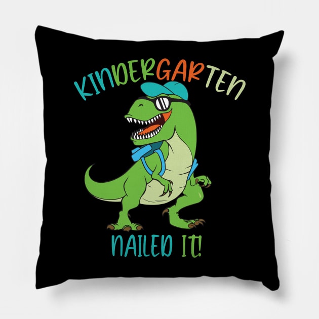 Dinosaur Kindergarten Nailed It Graduation Kids Pillow by sevalyilmazardal