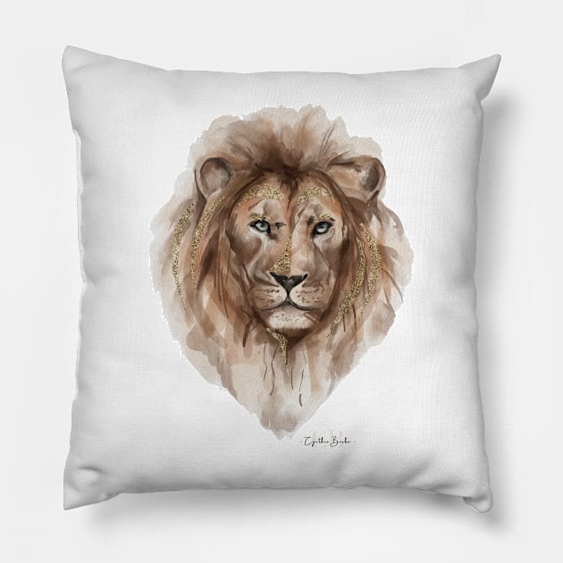 Lion - Jungle Gold Pillow by CB Designs & Creations