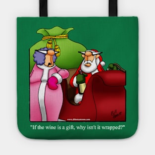 Funny Spectickles Christmas Wine Cartoon Tote