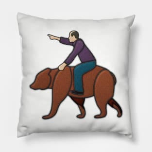 Man Riding Bear Pillow