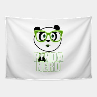 Panda Nerd Girl - Green Tapestry