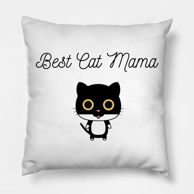 Best Cat Mama Pillow by Flamingo Design