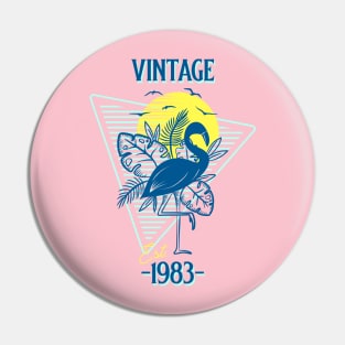 Vintage Est. 1983 Retro Flamingo Pin