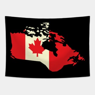 Canadian Flag Map and Leaf Tapestry