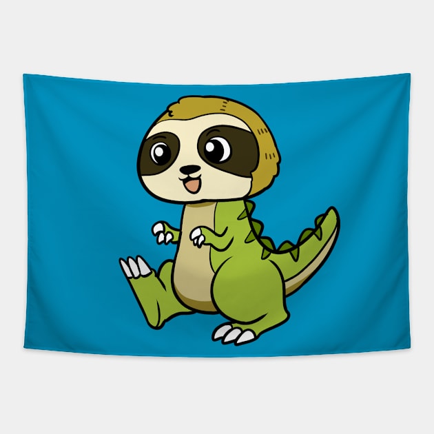 Dino Sloth Tapestry by WildSloths