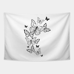 Flying Contour Butterflies Tapestry