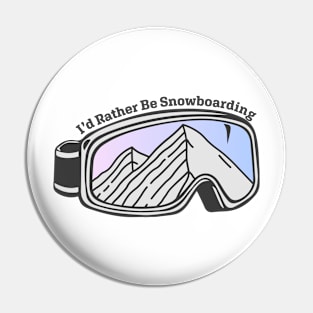 Sunset Mountain Ski Goggles | I'd Rather Be Snowboarding Pin