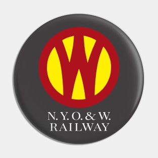 O&W Railroad NYO&W Railway Logo & Text, for Dark Backgrounds Pin