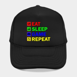Eat Sleep Game Repeat Hat