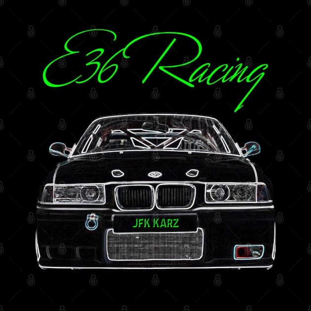 BMW 3 Series E36 M3 Racing Car Front View by JFK KARZ