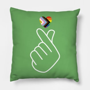 Progress Pride Intersex Inclusive Flag Korean Love Sign Pillow