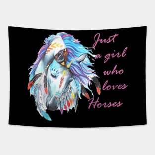 Kids Just A Girl Who Loves Horses Tapestry