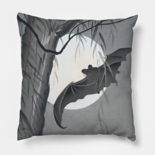 Two bats and a full moon Pillow