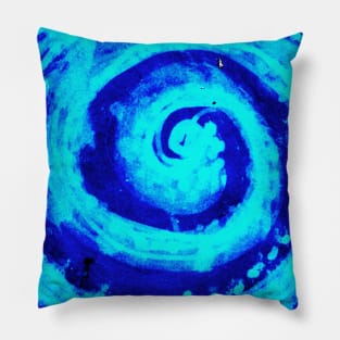 neon blue bright swirly design Pillow