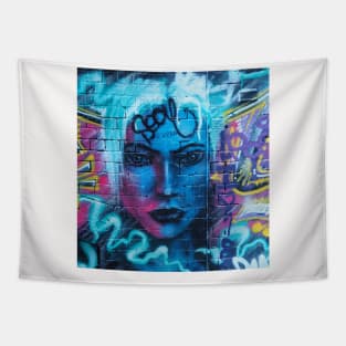 Graffiti Neck Gator Gray Woman Urban Art Tapestry