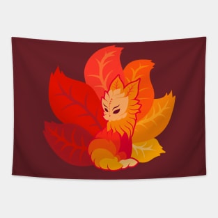 Kitsune Leaves - Autumn fox Tapestry