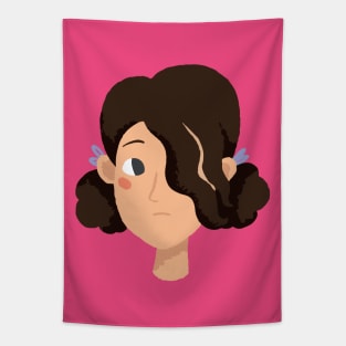 Girl Brown Hair Ponytails Tapestry