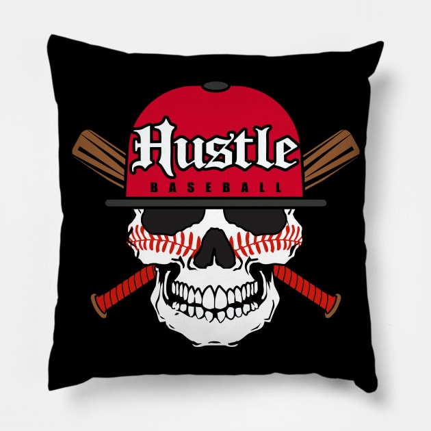 Hustle Baseball Logo Pillow by DavesTees