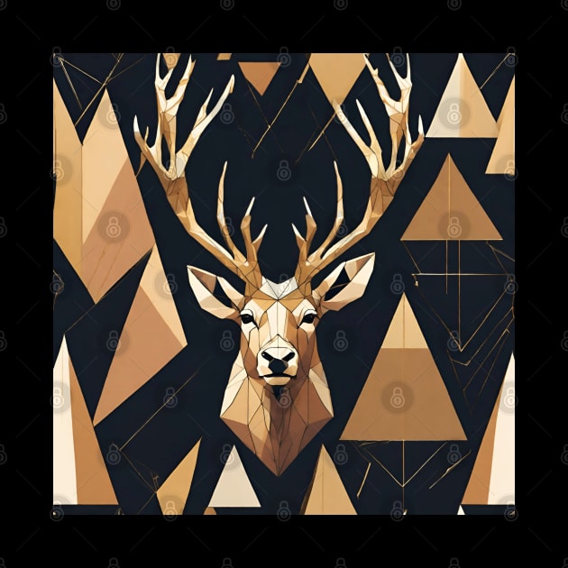 Geometric Stag: A Modern and Abstract Art Piece by Alihassan-Art