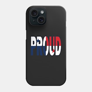 Panama Flag in The Word Proud - Panamanian - Soca Mode Phone Case