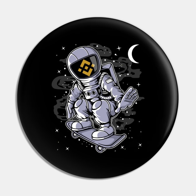 Astronaut Skate Binance BNB Coin To The Moon Crypto Token Cryptocurrency Blockchain Wallet Birthday Gift For Men Women Kids Pin by Thingking About