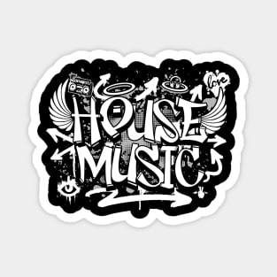 HOUSE MUSIC  - Graffiti Steez (grey/white) Magnet