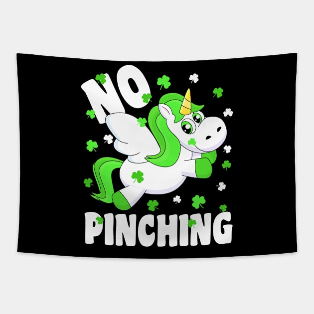 No Pinching St. Patricks Day Unicorn Tapestry by Stoney09