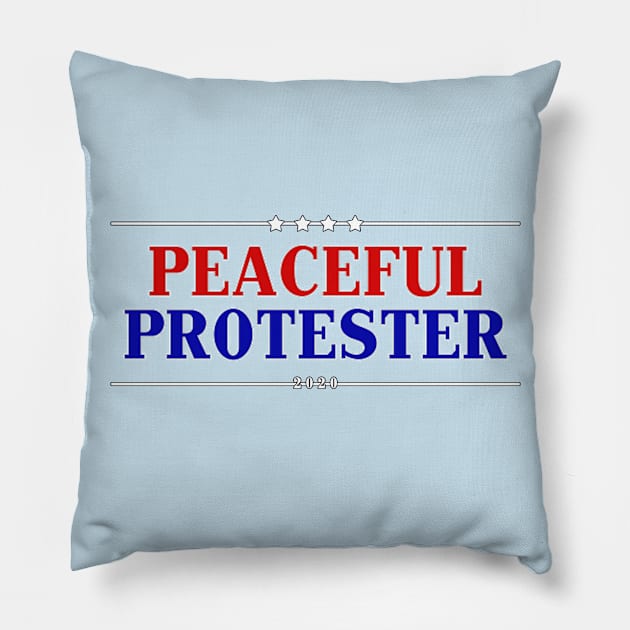 Peaceful Protester 2020 Pillow by BigBrainMerch