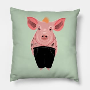 Cool Pig with Tattoos Pillow