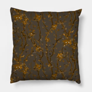 Blossoming veins of the yellow neon world Pillow