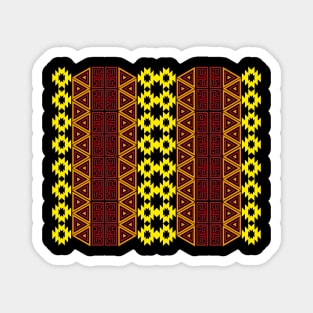 Aztec pattern design red yellow and orange Magnet