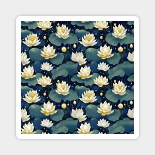 Serenity Blooms: Timeless Lotus Flower Pattern Magnet