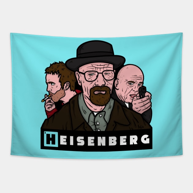 Heisenberg breaking bad Walter white Jesse Pinkman Hank Saul Goodman Tapestry by DiLoDraws