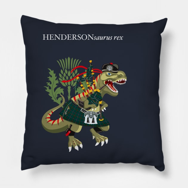 Clanosaurus Rex HENDERSONsaurus Henderson Family Tartan Clan Scotland Pillow by BullShirtCo