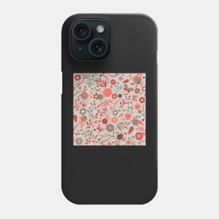 summer meadow | coral, green + grey Phone Case