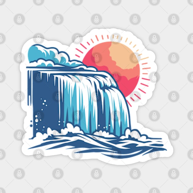 Waterfall Sun Magnet by katzura