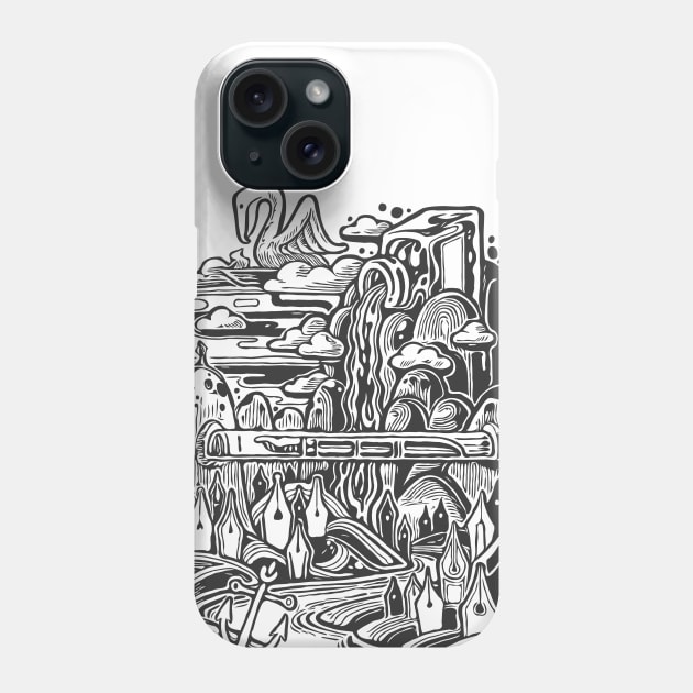 Fantasy World of Fountain Pens Nibs & Inks Phone Case by Liyin Yeo