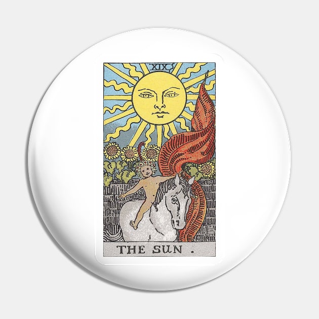 The Sun, Raider Waite Tarot, Divination Tarot Pin by snowshade