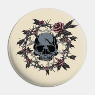 Skull & Roses Pin