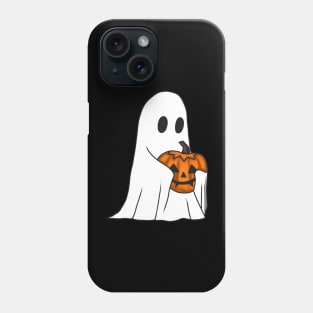 Spooky Ghost Boy Loves His Jack-o-lantern II Phone Case