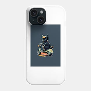 cat riding a scooter Phone Case