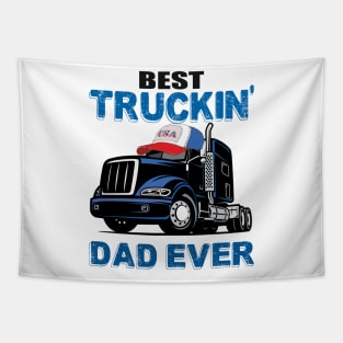 Best trucking dad ever father's day trucker gift Tapestry