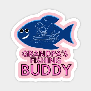 Father's Day Grandpa's fishing buddy girl pink Magnet