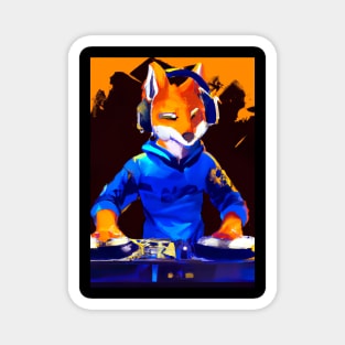 Fox at the DJ booth Magnet