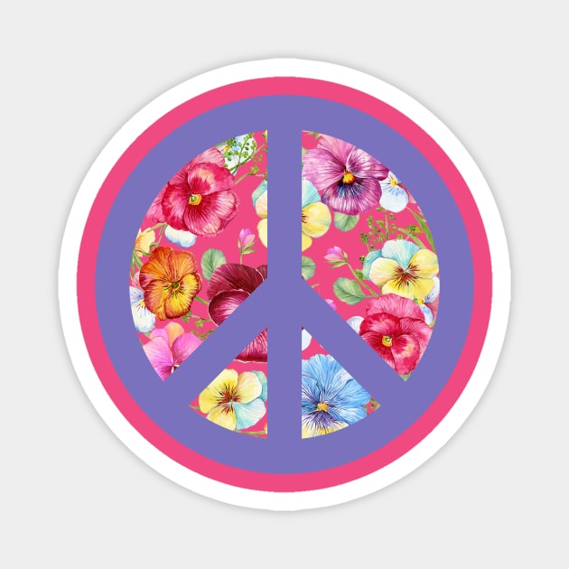 Flower Peace Sign Magnet by AwkwardTurtle