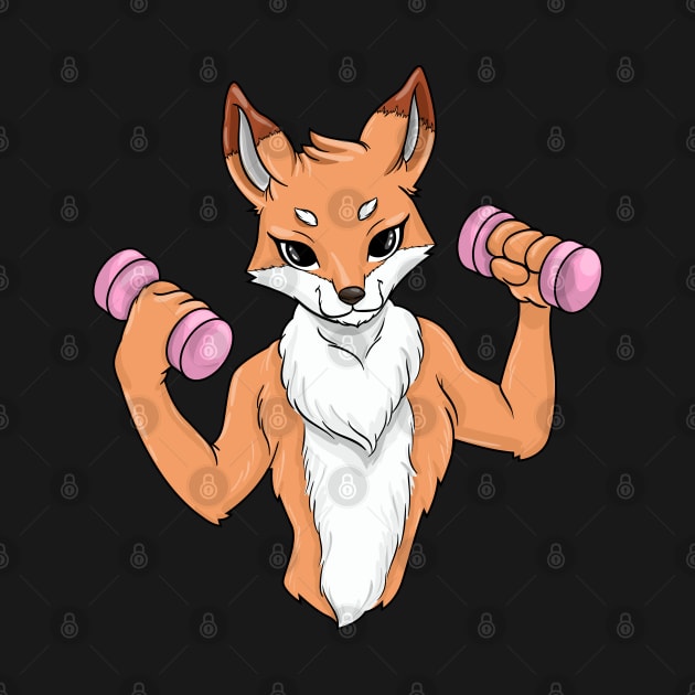 Funny fox as a bodybuilder by Markus Schnabel