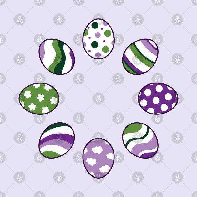 Eggs | Purple Green | Stripes | Dots | Clouds | Light Purple by Wintre2