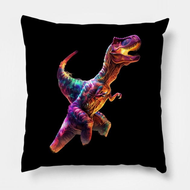 Cat Dinosaur Duel Pillow by RazonxX