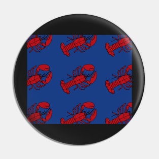 Red Lobsters on Blue Background Lobster Sea Life Animal Social Distancing FaceMask Pin