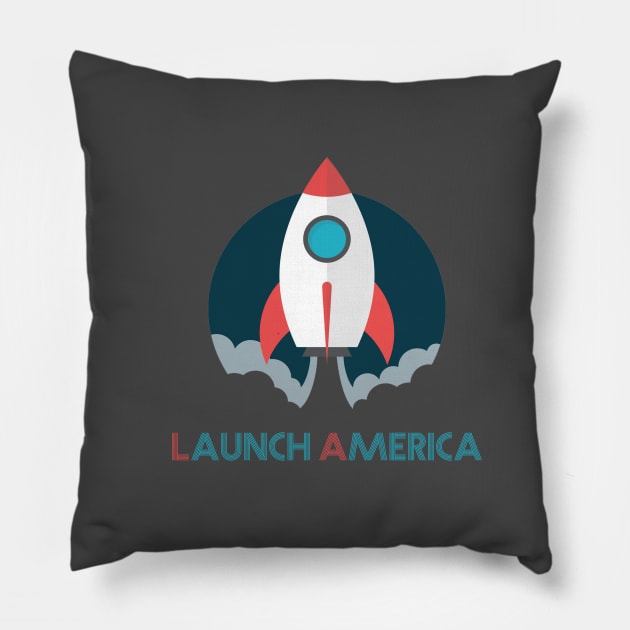 LAUNCH AMERICA Pillow by qrotero